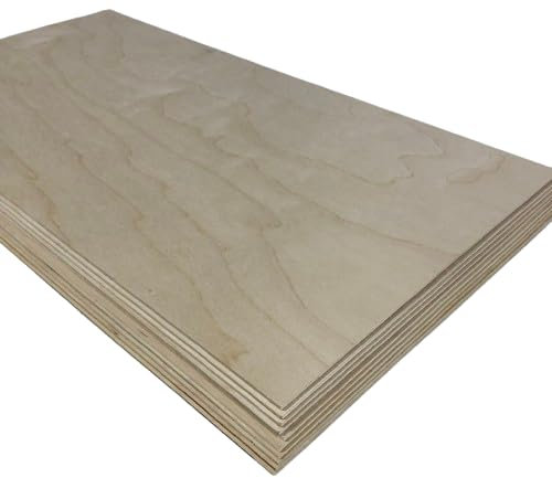 3mm Birch Plywood Sheet 600x300x 3mm - (Pack of 10) - Laserable Low fume E1 Glue Ply