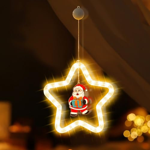 Zecnaud Weihnachtsbeleuchtung Fenster, Weihnachtsbeleuchtung, Weihnachtsdeko Fenster, Weihnachtsdeko Innen, Weihnachtsdeko, Weihnachtsbeleuchtung Innen, für Weihnachten Deko, Balkon, Party (D)