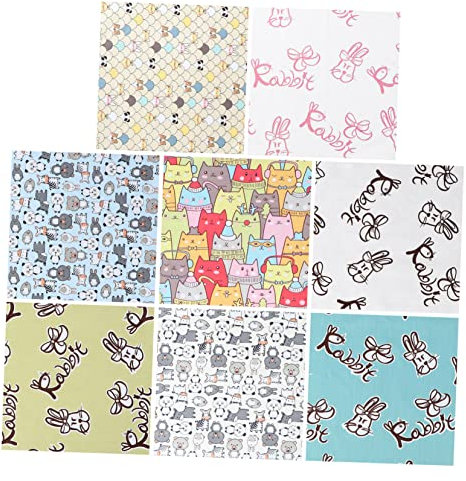 PHENOFICE 8stücke Cartoon Tiermuster Patchwork Stoffe Für Handarbeiten Vielseitig Einsetzbar Für Scrapbooking Und Kreative Projekte