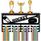 CREATCABIN Hockey Medaillenhalter Trophäenregal Mit 12 Haken Sport Medaillendisplay In Schwarz Mit Regal Auszeichnungen Medaillenaufhänger Zum Aufhängen von 60+ Medaillen Wandmontage 40x20x10cm