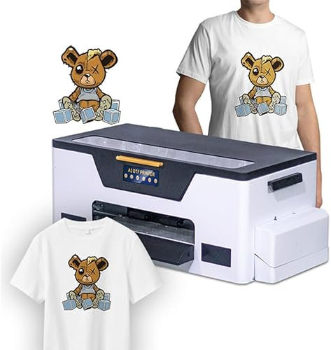 DTF Printer Shirt Printer, Mini A3 XP600 with Roll Feeder - Direct to Film Printing T Shirt Machine for Dark and Light Clothing