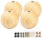 La Vane Lot de 4 pieds de meubles ronds en bois massif de 10,2 cm, minimalistes et modernes en bois vernis avec boulon M8 et plaque de montage pour canapé, commode, table basse, armoire, placard