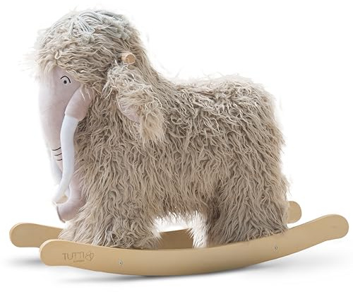 Tutti Bambini Mimi the Woolly Mammoth - Soft & Fluffy Baby Rocking Toy, Tip-Proof Rocker Chair, Kids Rocking Chair Ride On Toy (18-36 Months, 20 kg)