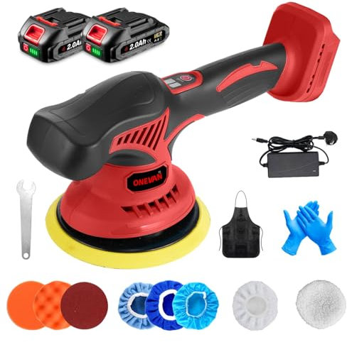 Cordless Car Polisher Electric Polishing Machine - 8 Speed Car Buffer Polisher with Battery Level Display, Ideal for Car Detailing, Sanding, Polishing, Waxing