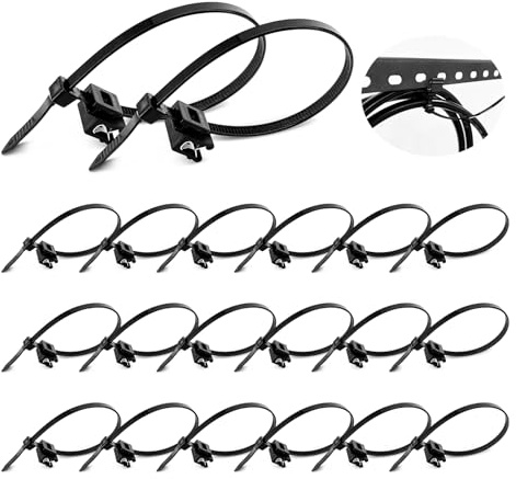 Serre-câbles avec clip - Lot de 20 serre-câbles PV résistants aux UV avec clip - Serre-câbles avec clip de bord, serre-câbles avec clip, pour clip de fixation solaire, clip de montage solaire