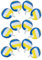 ERINGOGO 12 Stück Volleyball Folienballons 18 Zoll für Sport Mottoparty Dekorationen Aluminiumfolienballons für Volleyball Geburtstagsfeiern und Teamfeiern