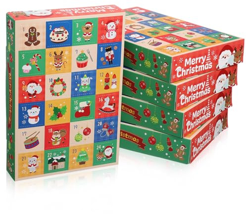 VALICLUD 10stücke Tage Weihnachts-countdown-kalender mit Papier-leckerli-boxen Gastgeschenkboxen und Adventskalenderboxen für Weihnachtsgeschenke