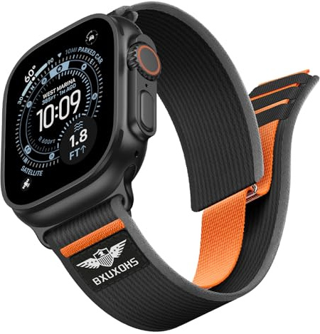 Respirant Nylon Sport Strap Bracelet pour Apple Watch Ultra/2/3 38mm 40mm 41mm 42mm 44mm 45mm 46mm 49mm Homme,Bracelet Trail Loop pour Apple Watch 11 iWatch 10 9 8 7 6 5 4 3 SE/2/3