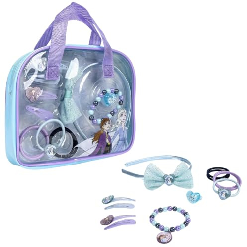 My sweety pop - Die Eiskönigin - Federmäppchen Accessoires für Haare und Schmuck - Haarreif, Armband, Ring, Haarspangen & Gummibänder - 12-teilig - Disney Frozen
