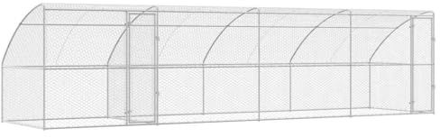 vidaXL Hundekäfig 4 pcs Silber 8 x 2 x 2 m Verzinkter Stahl, Moderner, minimalistischer Hundezwinger, langlebige Tierunterkunft, sicherer Platz im Freien, ideales Hundezuhause