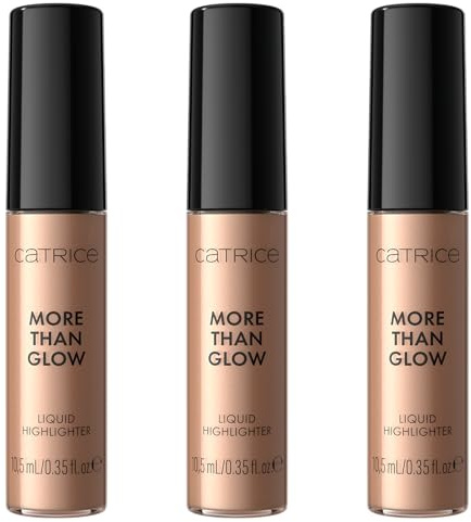 Catrice More Than Glow Liquid Highlighter, Nr. 030, Gold, sofortiges Ergebnis, intensiv, schimmernd, vegan, ölfrei, ohne Parfüm, ohne Alkohol, 3er Pack (3x10.5ml)