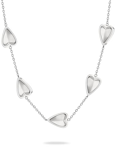 LIEBESKIND BERLIN Damen Schmuck mit Herz - Funkelnde Kette, Armband und Ohrringe mit Glasherz aus Edelstahl in Silber, Gold & Roségold - zeitlos, modern und alltagstauglich - Geschenkidee