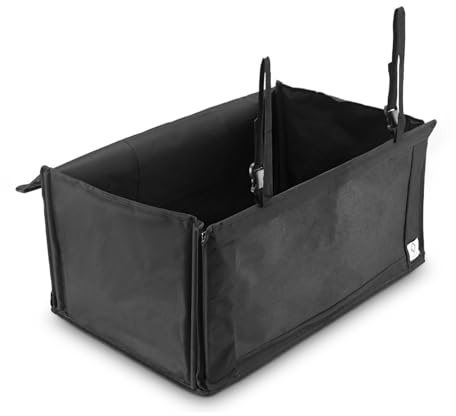 FLIPLINE Hundeautositz – verstärkte, wasserfeste Hundebox Auto für Hund 12(S) bis 26(L) kg | Hundezubehör 75 x 50 x 50 cm, schnelle Montage | Vier Gurte + Anschnallleine für Komfort und extra Schutz