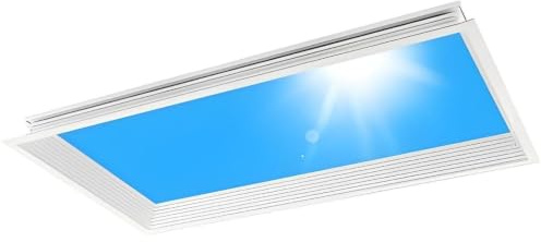 Lucernario blu intelligente, pannello luminoso per finestre finte con telecomando e ritmo di luce solare, lucernario artificiale con luminosità regolabile, per stanze senza Integrated-30*120*75cm