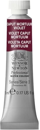Winsor & Newton 0102125 Professional Aquarellfarbe, lebendige Wasserfarben in Künstlerqualität, hohe Farbbrillanz & Leuchtkraft, lichtecht, Archivqualität, 5ml Tube - Caput Mortuum Violett