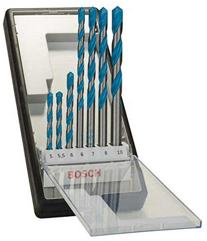 Bosch Professional 7tlg. MehrzweckbohrerSet CYL9 Multi Construction (Ø 5/5,5/6/6/7/8/10 mm, Zubehör für Bohrmaschinen mit Rundschaftbohreraufnahme)