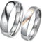 JewelryWe Schmuck 1 Paar Edelstahl Love Herz Partnerringe Freundschaftsringe Eheringe Trauringe Verlobung Ringe Band, Schwarz Gold Silber, mit Geschenk Tüte