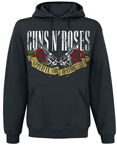 Guns N' Roses Appetite for Destruction - Bannière Homme Sweat-Shirt à Capuche Noir L
