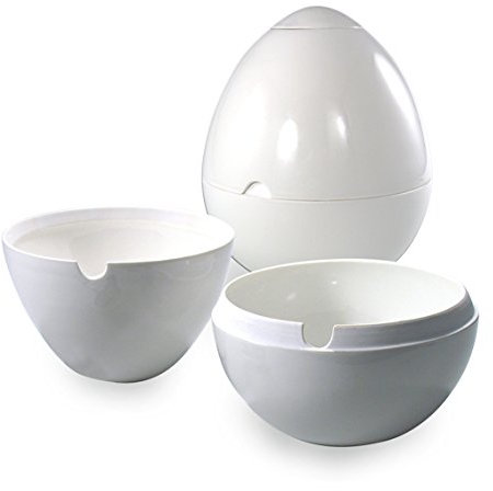 Ovum - Sopera/Ensaladera de Porcelana 3 en 1 - Versátil para Sopas, Ensaladas, Cremas - Diseño Elegante - Apta Microondas y Lavavajillas, Blanco, Porcelana