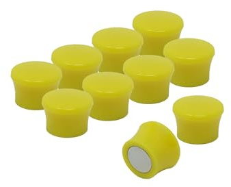 Small High Power Yellow Memo Board Magnets for Fridge, Whiteboard, Noticeboard, Filing Cabinet - Pack of 50