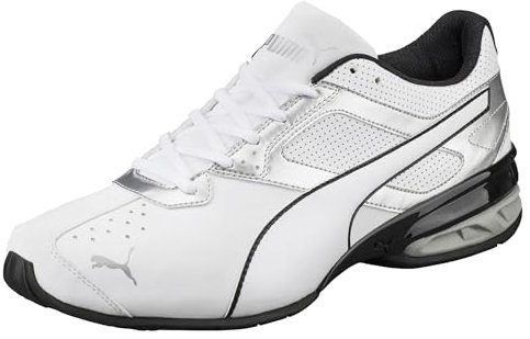 PUMA Herren Tazon 6 Cross Trainer Sneaker, White Silver Black, 48.5 EU