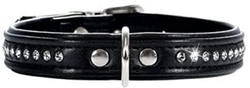 HUNTER MODERN ART LUXUS Hundehalsband, Kunstleder, Strasssteinchen, 27 (XXS-XS), schwarz