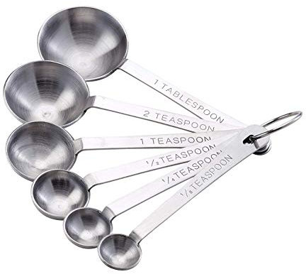 HIC Brands That Cook 48012 HIC Essentials Stainless Steel Measuring Spoons, 6-Piece Set, Stainless-Steel