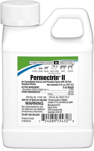 Permectrin II Insecticide for Farm Animals | Insect Killer | 30-Day Residual Effects 8 fl. oz. Bottle
