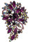 EVER FAITH® österreichisches Kristall Elegant Blume Blätter Art Deco Brosche Modeschmuck Lila Gold-Ton A02600-46