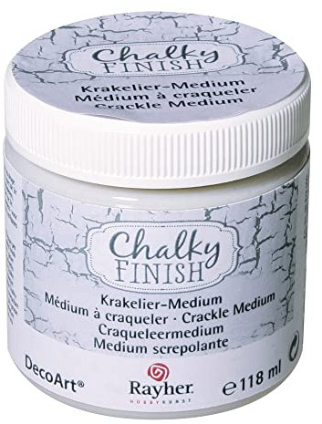Rayher Hobby Rayher 38878000 Chalky Finish Krakelier-Medium, farblos, Dose 118ml, für antike Reißeffekte, Reißlack-Technik, für Vintage- und Antikeffekte, Crackle Medium