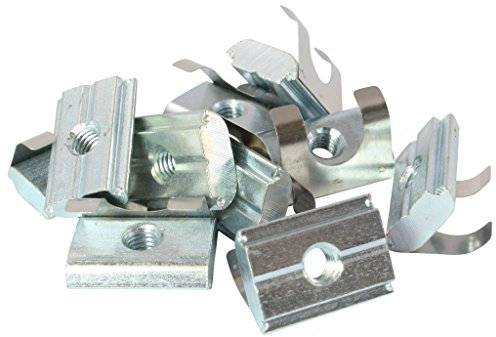 10x Nutenstein einschwenkbar Nut 10 - Typ B - M5 mit Steg, Federblech, Stahl