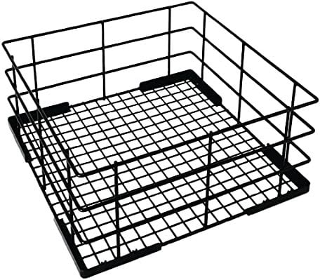 Vogue Wire High Sided Glass Basket 350 mm, Black, Material: PE-Coated Wire Rack, Capacity: 12 Pint Glasses, CD242