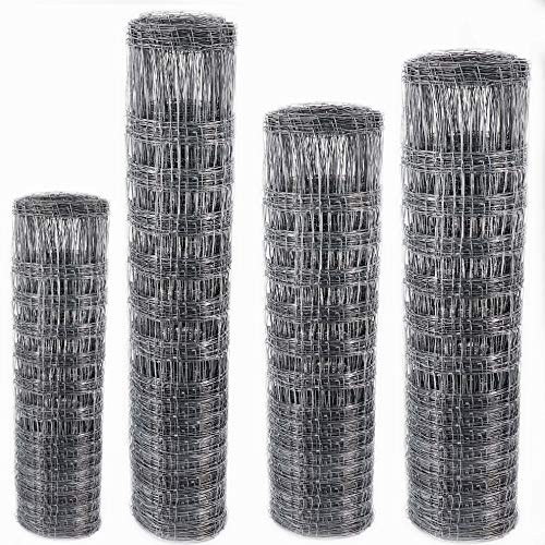Aquagart® Wildzaun Forstzaun Weidezaun Drahtzaun Knotengeflecht 120cm/125cm/130cm & 200cm hoch 4 Verschiedene Zaunarten (125/13/30) und 1 Drahtspanner Gratis