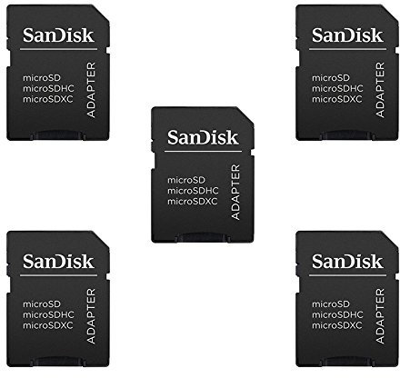 Sandisk MicroSD MicroSDHC auf SD SDHC Adapter, 5 Stück Funktioniert mit Speicherkarten bis zu 32 GB Kapazität (Bulk verpackt)