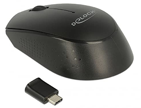 Delock Optische 3-Tasten Mini Maus wireless USB Type-C 2,4 GHz kabellos - für Rechts- und Linkshänder