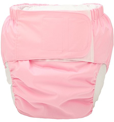 Sigzagor Große Stoffwindel für Teenager, Erwachsene, wiederverwendbar, waschbar, für Inkontinenz, mit Klettverschluss, für Frauen (Gr. L 66 cm bis 127 cm), Rosa