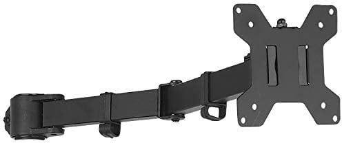 WALI Single Monitor Arm, Fully Adjustable Pole Mount Bracket for WALI Monitor Mounting System (001ARM), Black