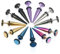 JewelryWe Schmuck 6 Paar Damen Herren Ohrringe Edelstahl Spitze Kegel Ohrstecker Ohrschmuck, 8mm, Silber Gold Schwarz Blau Lila Bunt