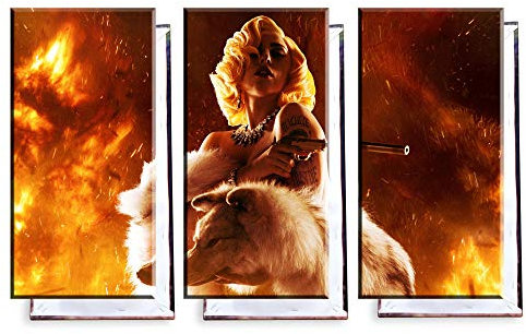 Unified Distribution Machete Kills Lady Gaga - Dreiteiler (120x80 cm) - Bilder & Kunstdrucke fertig auf Leinwand aufgespannt und in erstklassiger Druckqualität
