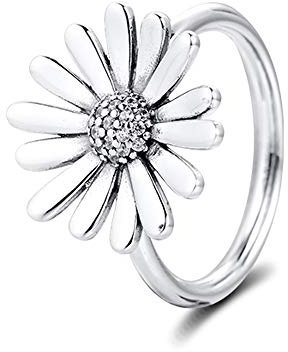 PANDOCCI 2020 Frühling Pave Gänseblümchen Blume Aussage Ringe für Frauen 925 Silber DIY Passend für Original Pandora Armbänder Charme Modeschmuck(54#)