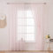 MIULEE Vorhang mit Pompons-Hübsche Rosa Gardinen für Kinderzimmer Mädchen, 2 Stücke Transparent Gardinen mit Pompons für Mädchenzimmer, Durchsichtig Vorhang mit Bommeln, Jeder H 160 X B 140cm