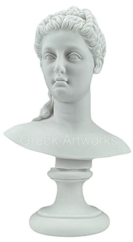 Generic Persephone Proserpine Queen Göttin Büste Kopf griechischer Gussmarmor, Weiß, Klassisch, Handgefertigt, Matt, Für Innen- und Außenbereich, 32 cm x 20 cm, 2,45 kg