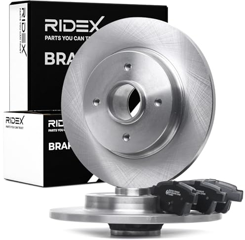 RIDEX 3405B0874 Set d'essieu Disques et plaquettes de freins Arrière avec moyeu de roue Compatible avec CITROËN C4 I Picasso UD