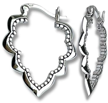 MadamLili Echtsilber Ohrschmuck Orientalische Kreolen Aura 925 Sterling Silber Handgefertigt Geschenkbox