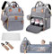 Fexkean Baby-Wickelrucksack, Mumien-Schultertasche für Reisen, Einkaufen, Camping, mit Bett, Unisex für Jungen und Mädchen, grau
