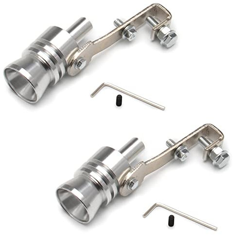 Guanyj 2 PCS Simulador de Sonido de Coche Silbato Turbo Simulador de Sonido Silbato Tubo de Escape Simulador Silbato Simulador de Válvula de Soplado Adecuado para Diámetro 56-85 mm, plata