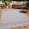 Paco Home Outdoor Teppich Flachgewebe Modern Boho-Style wetterfest & UV-beständig Ideal für Terrasse Balkon Wohnzimmer & Küche, Grösse:200 cm Quadrat, Farbe:Beige 4