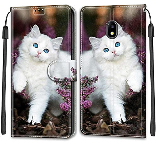 Feyten Custodia per Samsung Galaxy J5 2017/J530 - Portafoglio a Libro Con [Supporto][Slot per Schede][Magnetica] - Flip Protettiva in PU Pelle (Gatto 2)
