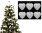 6pc Large Glitter & Matte Heart Baubles - Great Christmas Tree Decorations, Heart Baubles (White)