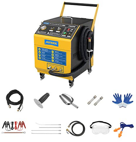 AUTOOL HTS708 Mini Macchina per la Pulizia del Ghiaccio Secco per Tutti i Tipi di apparecchiature con Pannello di Controllo della Pressione Regolabile (Standard Europeo)